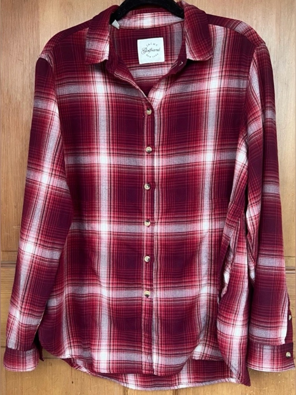 Jachs Girlfriend Plaid Flannel Shirt w/ pockets Med